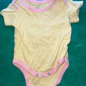 Yellow and Pink Baby Onesie